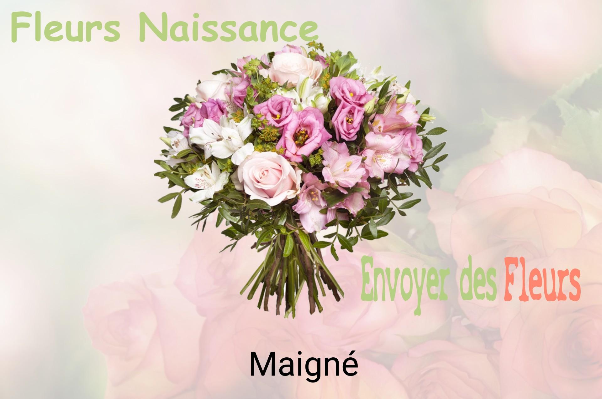 Bouquet de fleurs de naissance livré à Maigné